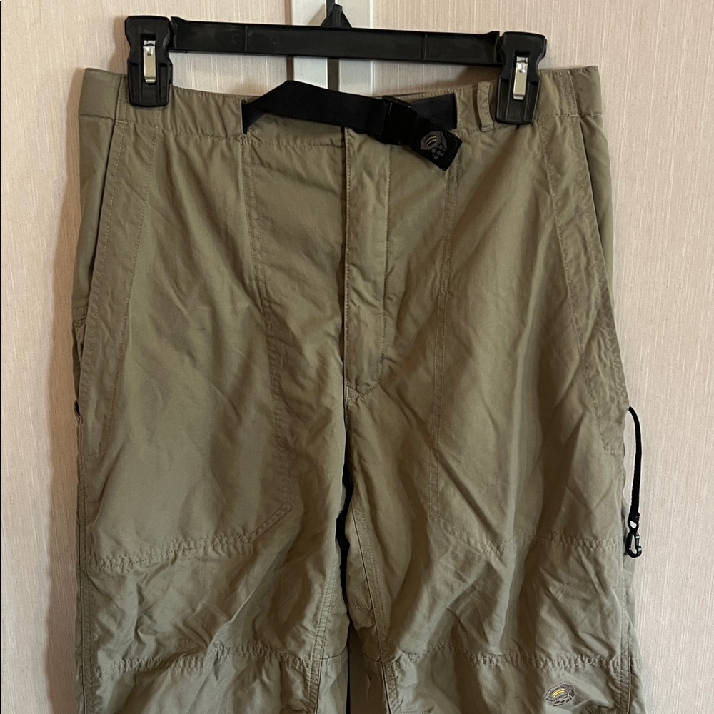 Light Olive Outdoor Cargo Pants with Integrated Belt nsf see measurements